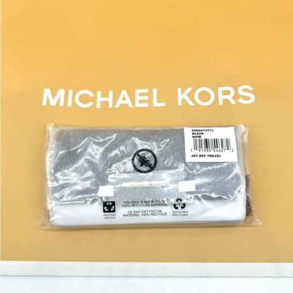 Michael Kors Trifold Wallet Leather Black/Gold - Picture 10 of 10